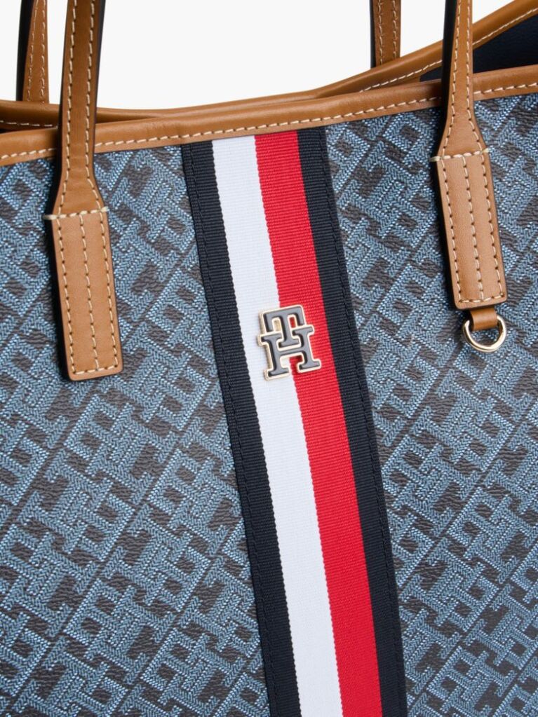 Blue TH Monoplay Global Stripe Crossbody Satchel  Women