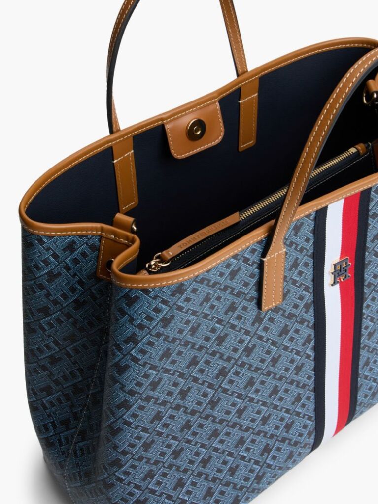 Blue TH Monoplay Global Stripe Crossbody Satchel  Women