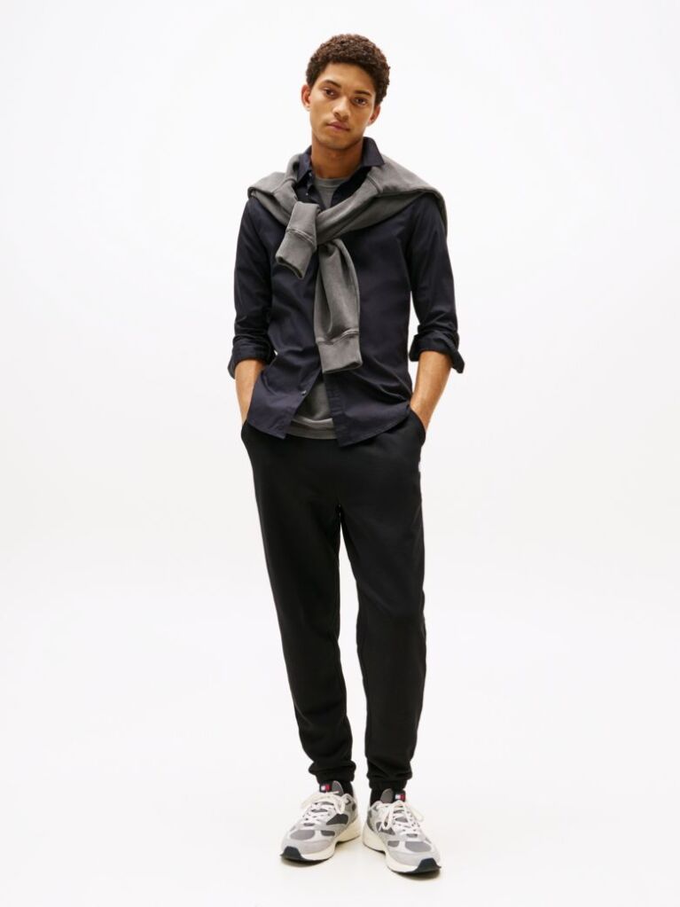 Black Stretch Slim Fit Shirt  Men