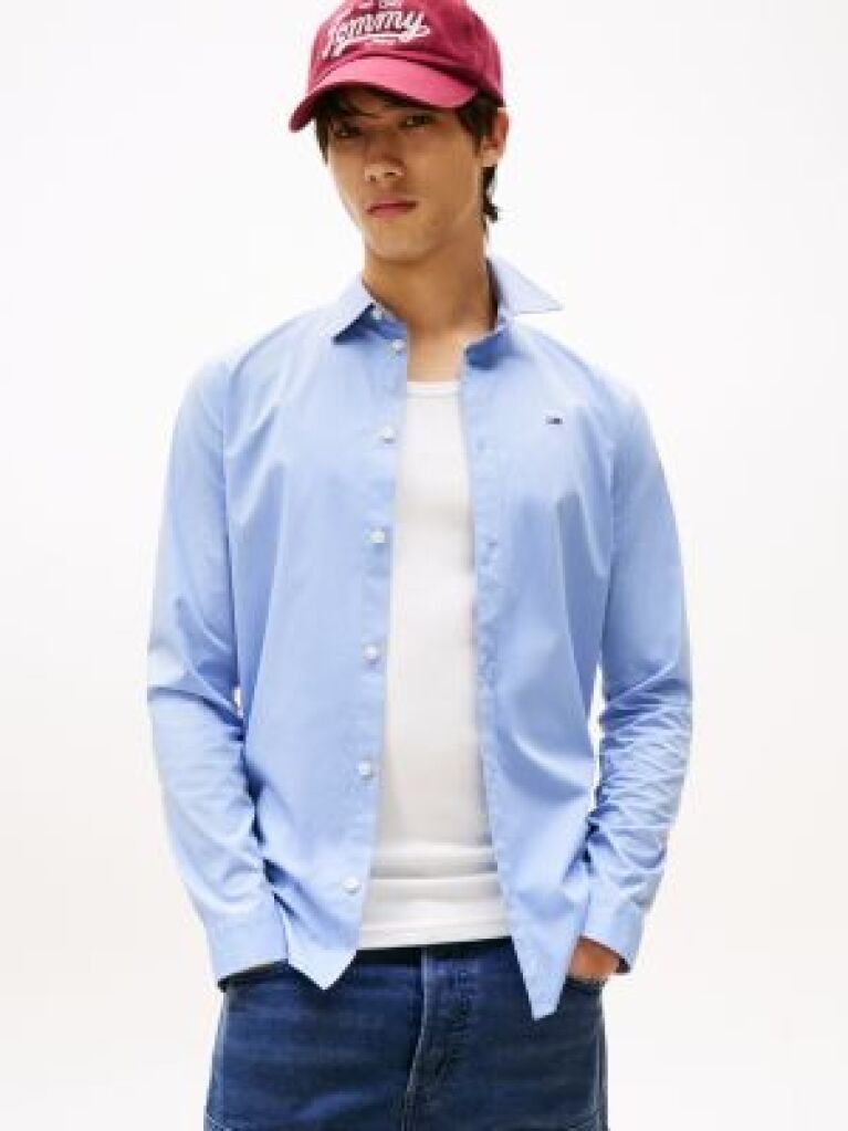Blue Stretch Slim Fit Shirt  Men