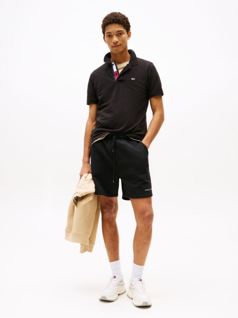 Black Pure Organic Cotton Slim Fit Polo  Men
