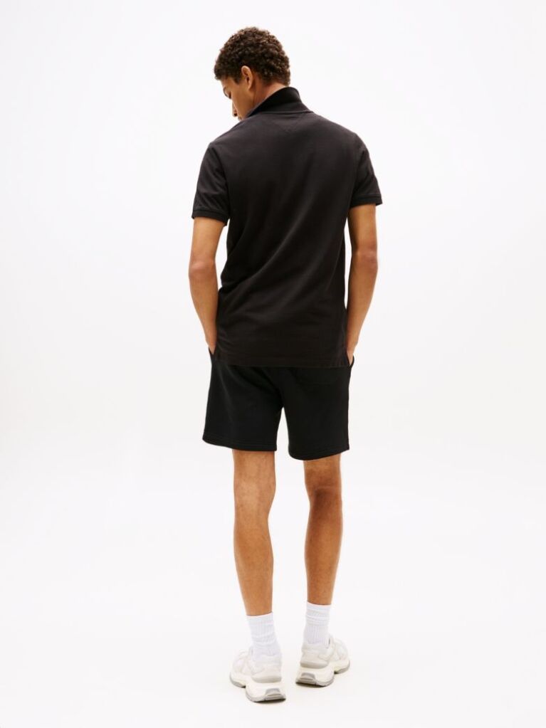 Black Pure Organic Cotton Slim Fit Polo  Men