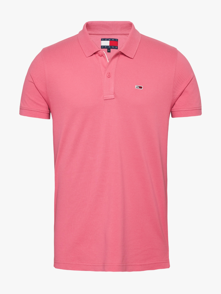 Pink Slim Fit Polo  Men