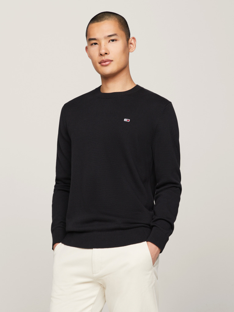 Black Crew Neck Jumper  Men