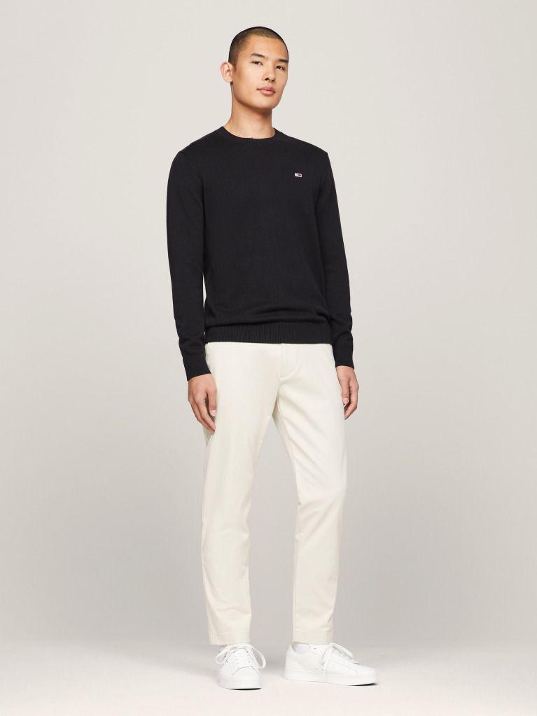 Black Crew Neck Jumper  Men