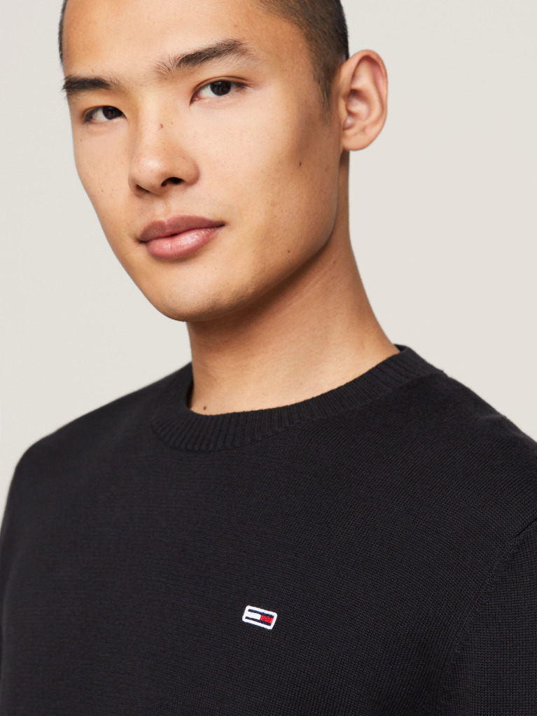 Black Crew Neck Jumper  Men
