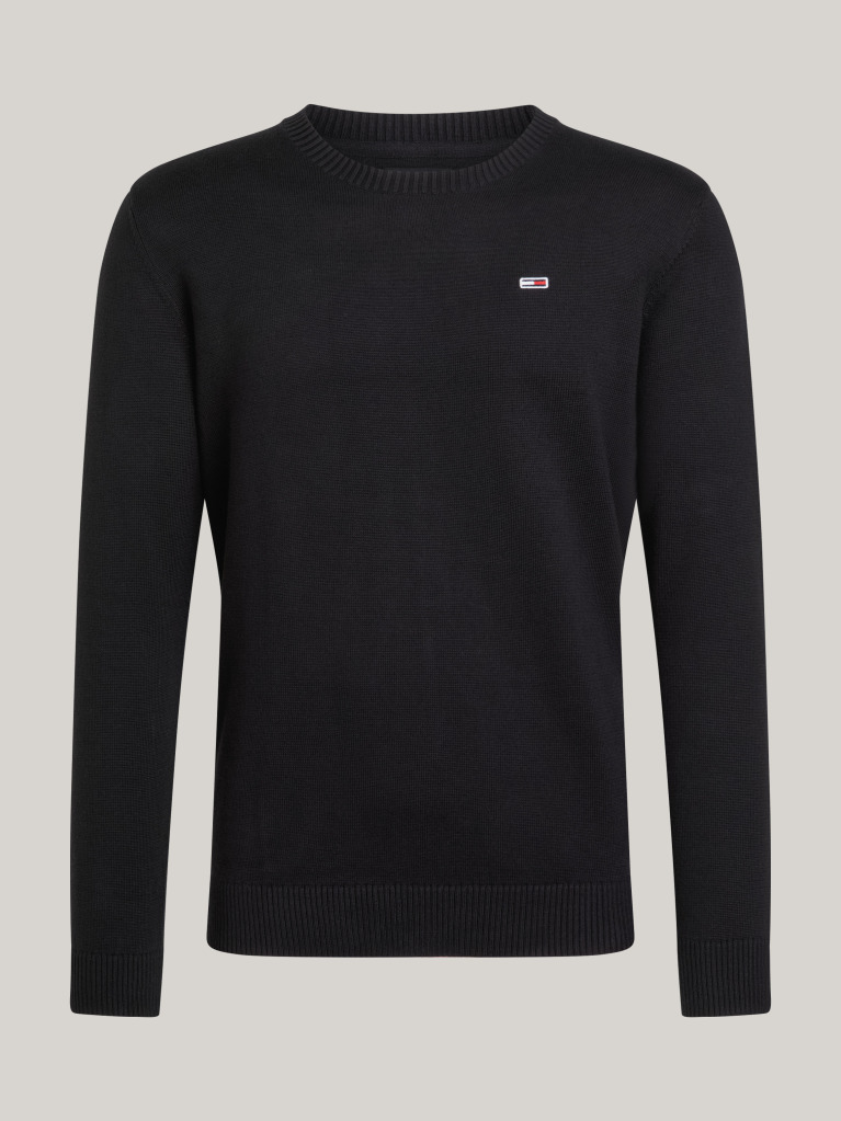 Black Crew Neck Jumper  Men