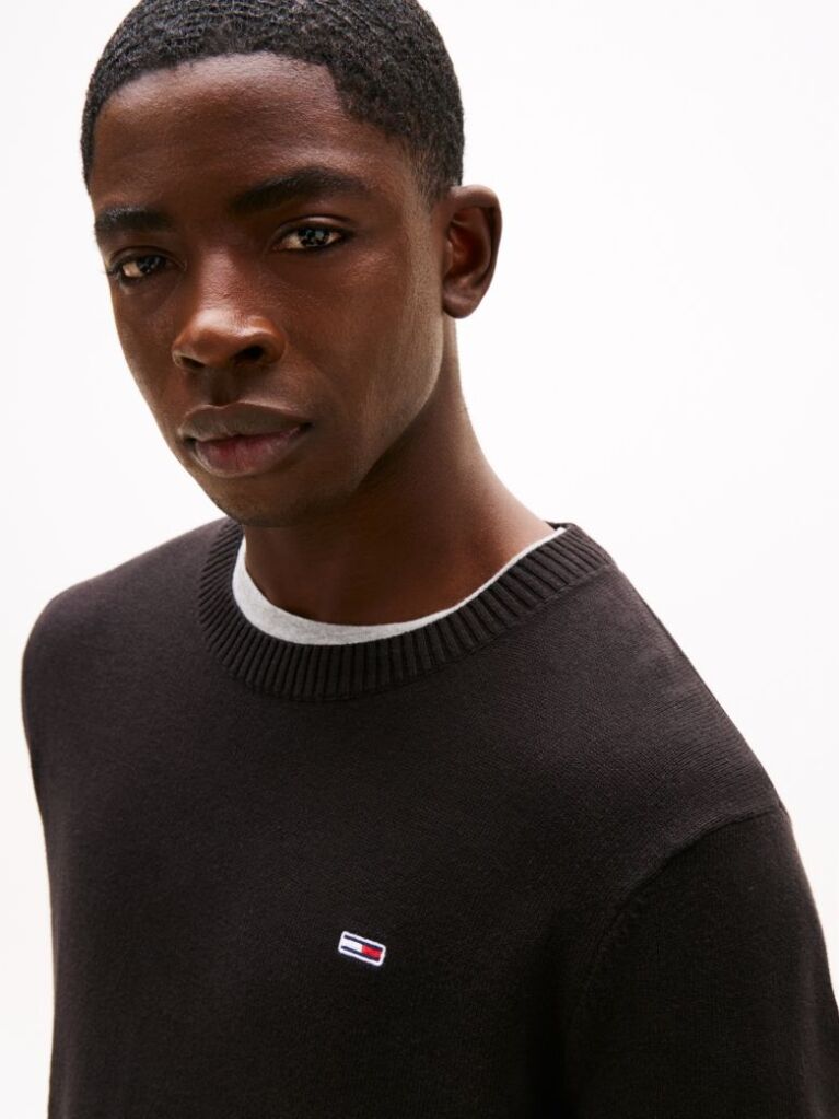 Black Crew Neck Jumper  Men
