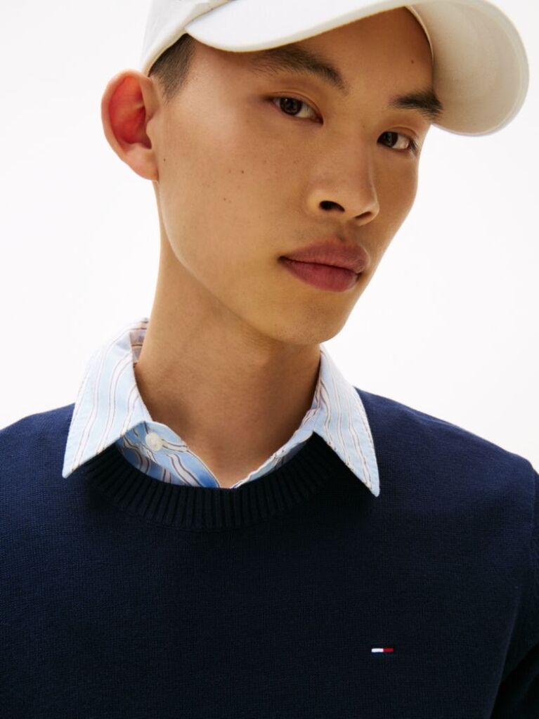Blue Crew Neck Jumper  Men