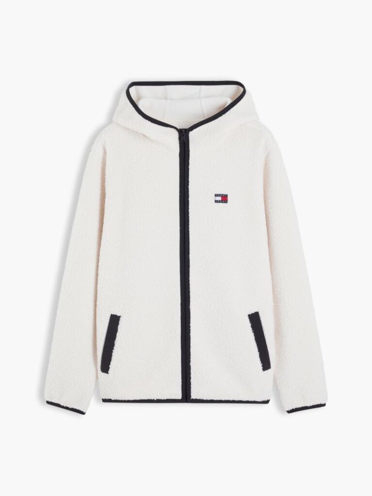 Beige Teddy Zip-Thru Hoody  Men