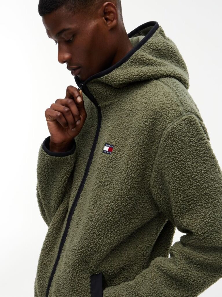 Green Teddy Zip-Thru Hoody  Men