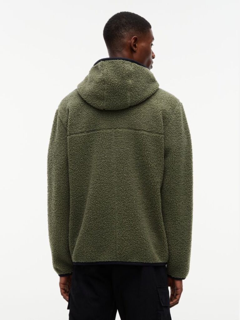 Green Teddy Zip-Thru Hoody  Men