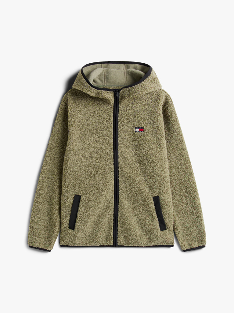 Πράσινο Teddy Hoody Με Φερμουάρ  Άνδρες