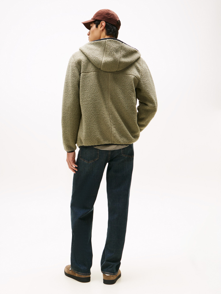 Πράσινο Teddy Hoody Με Φερμουάρ  Άνδρες