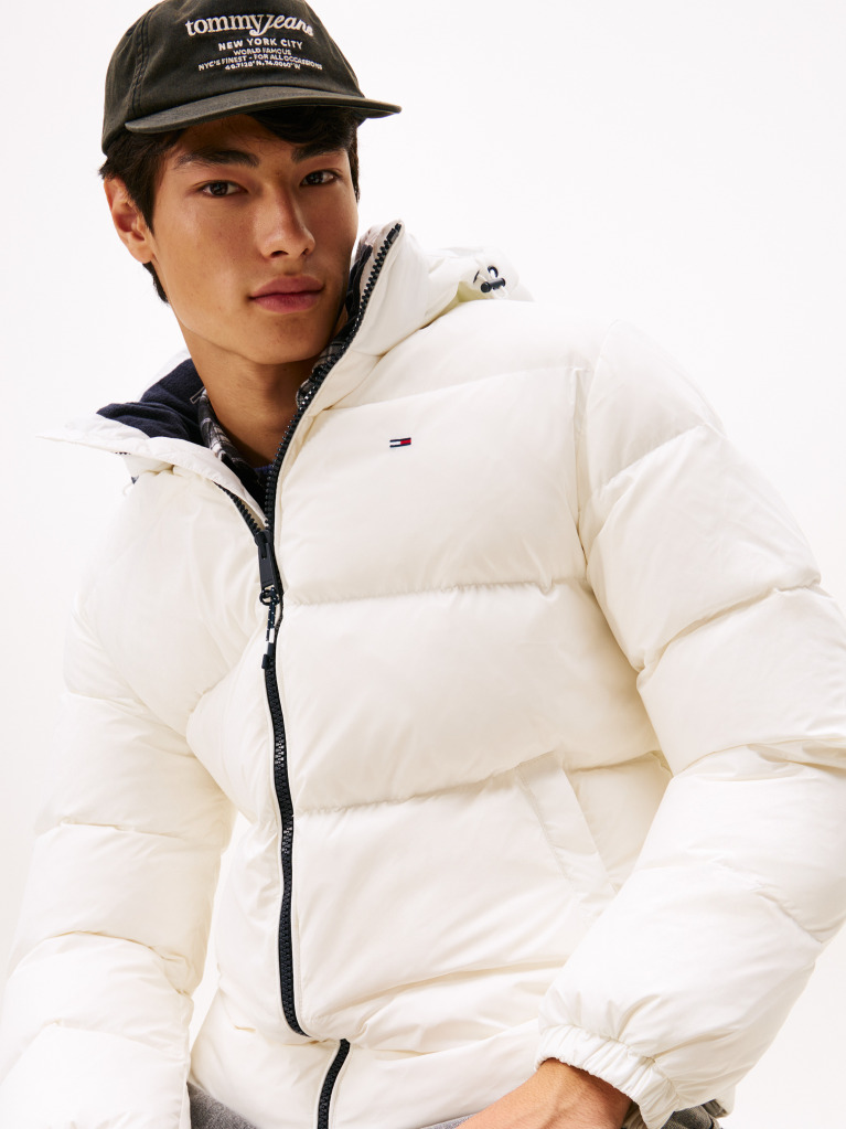 Beige Water Repellent Down Jacket  Men