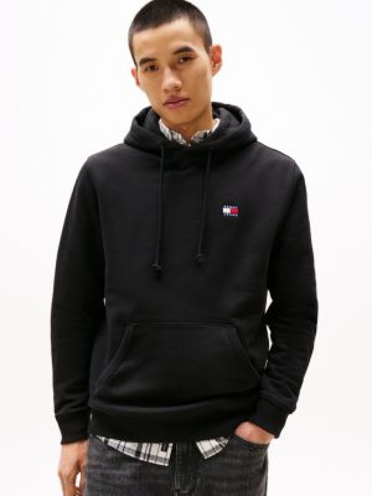 Μαύρο Hoody Με Σήμα Tommy Και Κορδόνι  Άνδρες