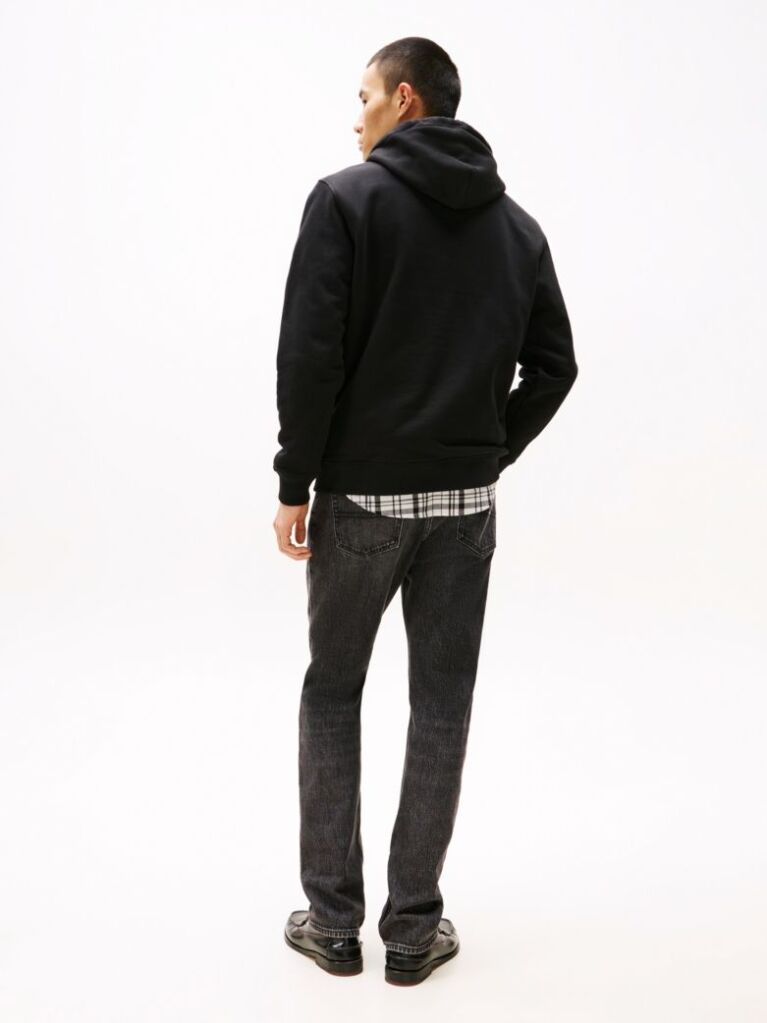 Μαύρο Hoody Με Σήμα Tommy Και Κορδόνι  Άνδρες