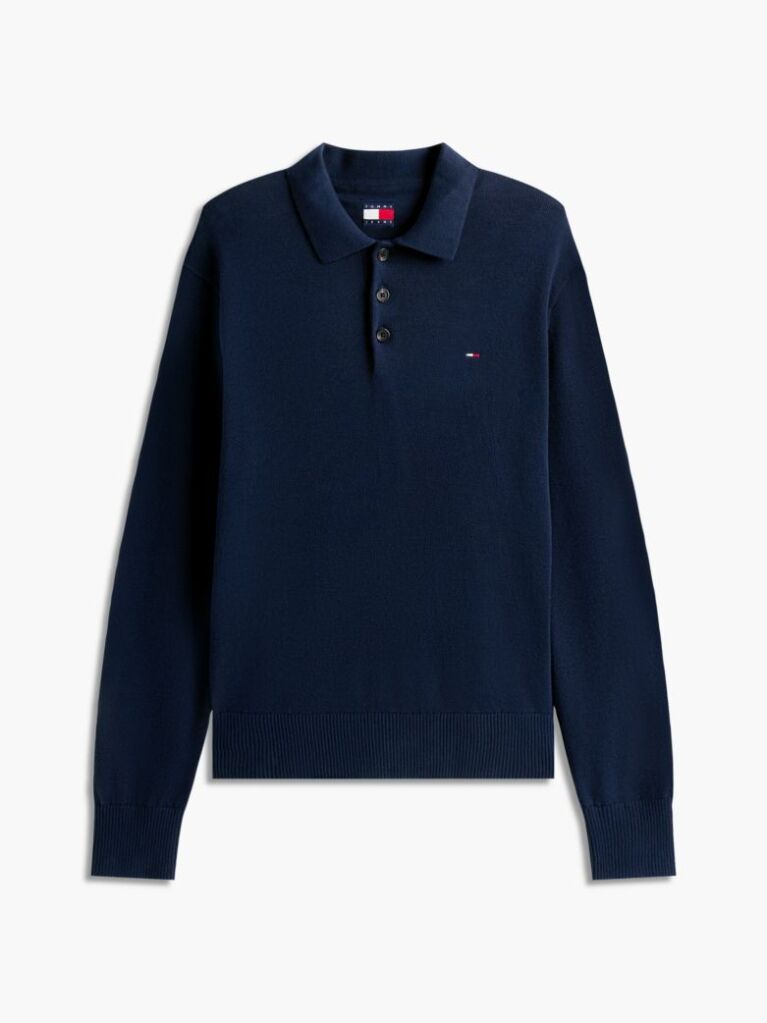 Blue Tommy Flag Slim Polo Jumper  Men