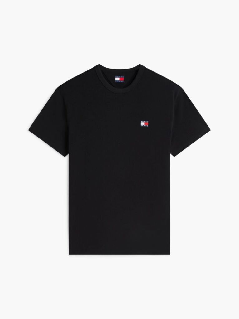 Μαύρο T-Shirt Με Σήμα Tommy Και Κανονική Λαιμόκοψη  Άνδρες