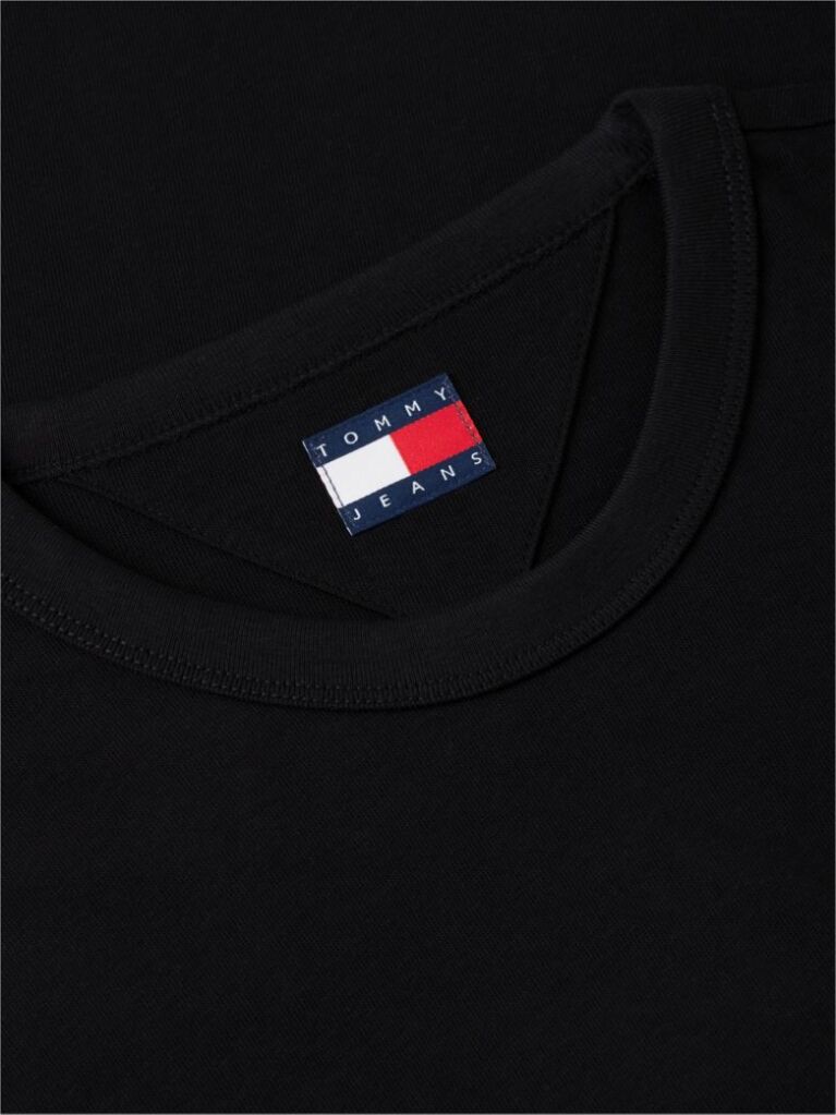 Μαύρο T-Shirt Με Σήμα Tommy Και Κανονική Λαιμόκοψη  Άνδρες