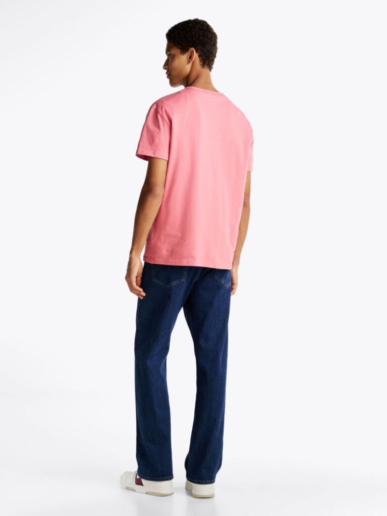 Pink Tommy Badge Crew Neck T-Shirt  Men