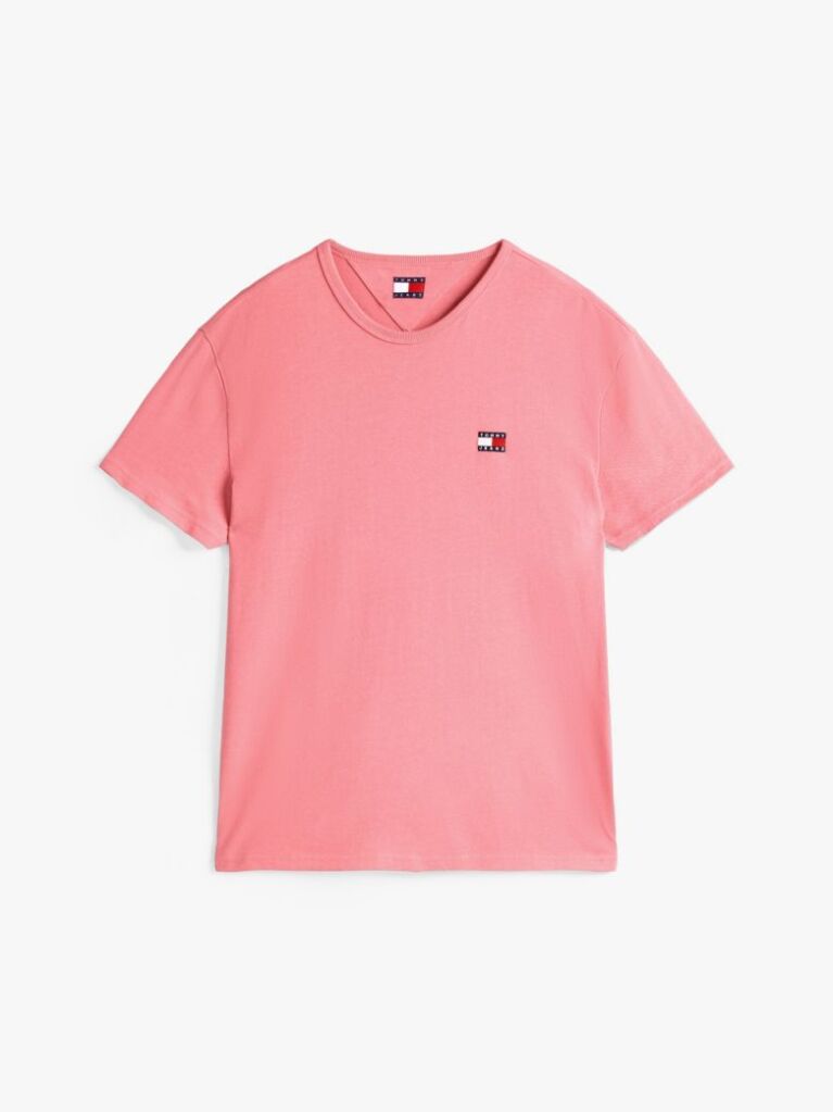 Pink Tommy Badge Crew Neck T-Shirt  Men