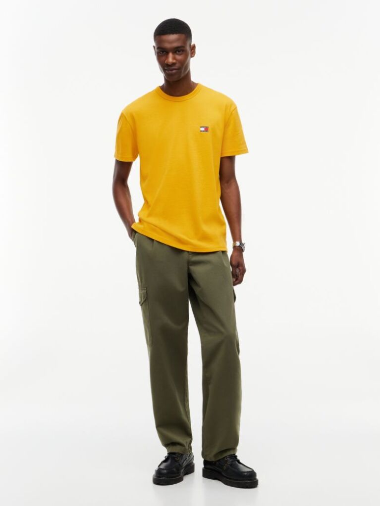 Yellow Tommy Badge Crew Neck T-Shirt  Men