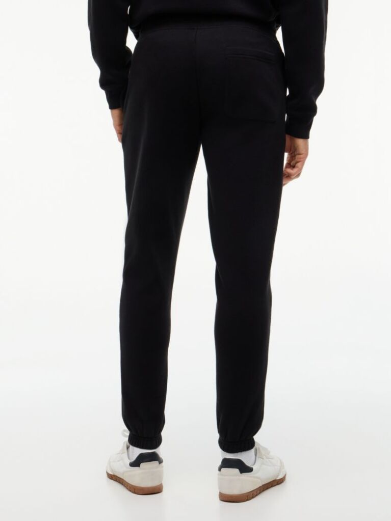 Black Tommy Flag Embroidery Cuffed Slim Joggers  Men