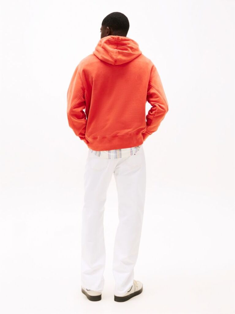 Orange Logo Embroidery Hoody  Men