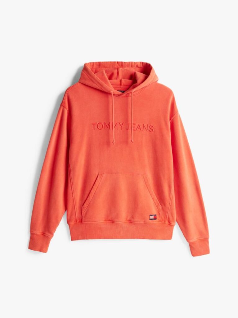 Orange Logo Embroidery Hoody  Men