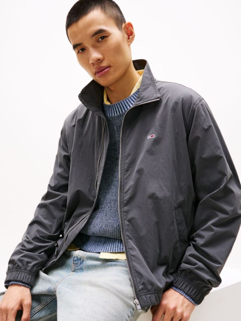 Black Essential Flag Patch Jacket  Men
