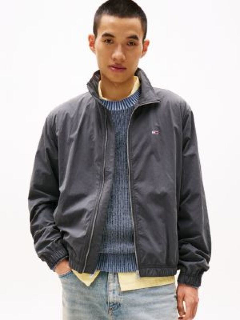 Black Essential Flag Patch Jacket  Men