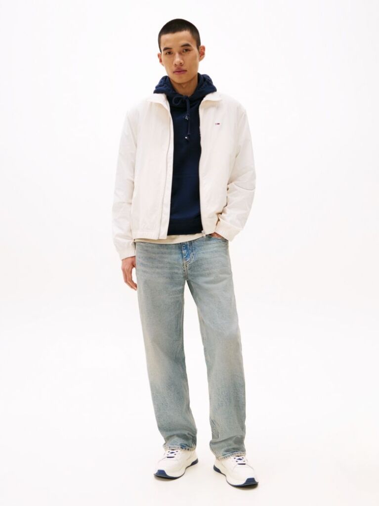 White Essential Flag Patch Jacket  Men