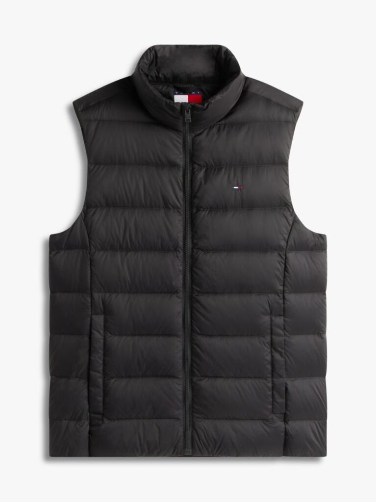 Black Lightweight Down Zip-Thru Vest  Men