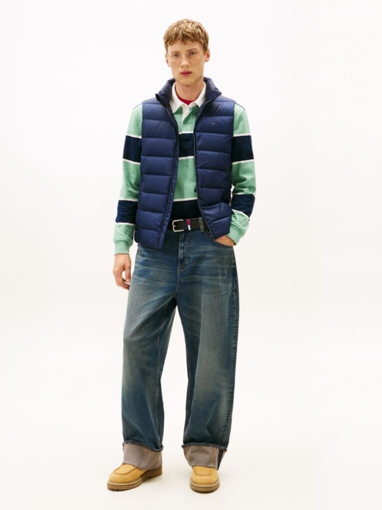Blue Lightweight Down Zip-Thru Vest  Men