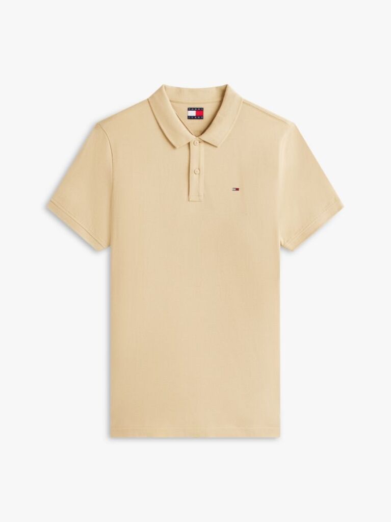 Beige Flag Patch Slim Fit Polo Shirt  Men