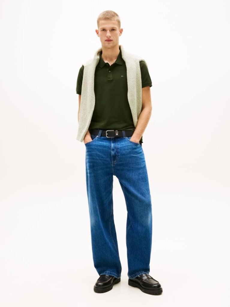 Green Flag Patch Slim Fit Polo Shirt  Men