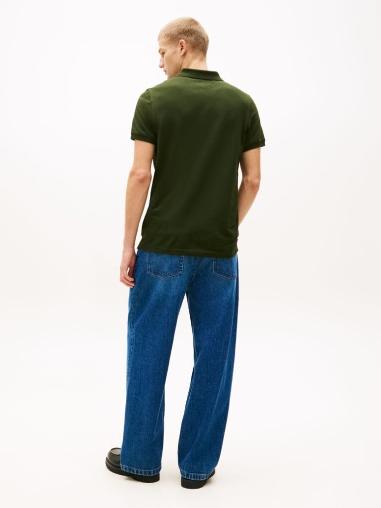 Green Flag Patch Slim Fit Polo Shirt  Men