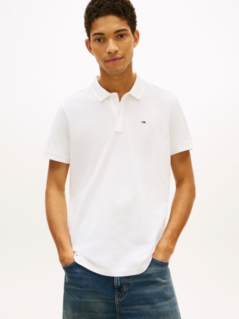 White Flag Patch Slim Fit Polo Shirt  Men
