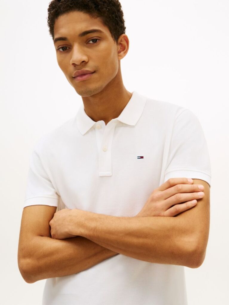 White Flag Patch Slim Fit Polo Shirt  Men