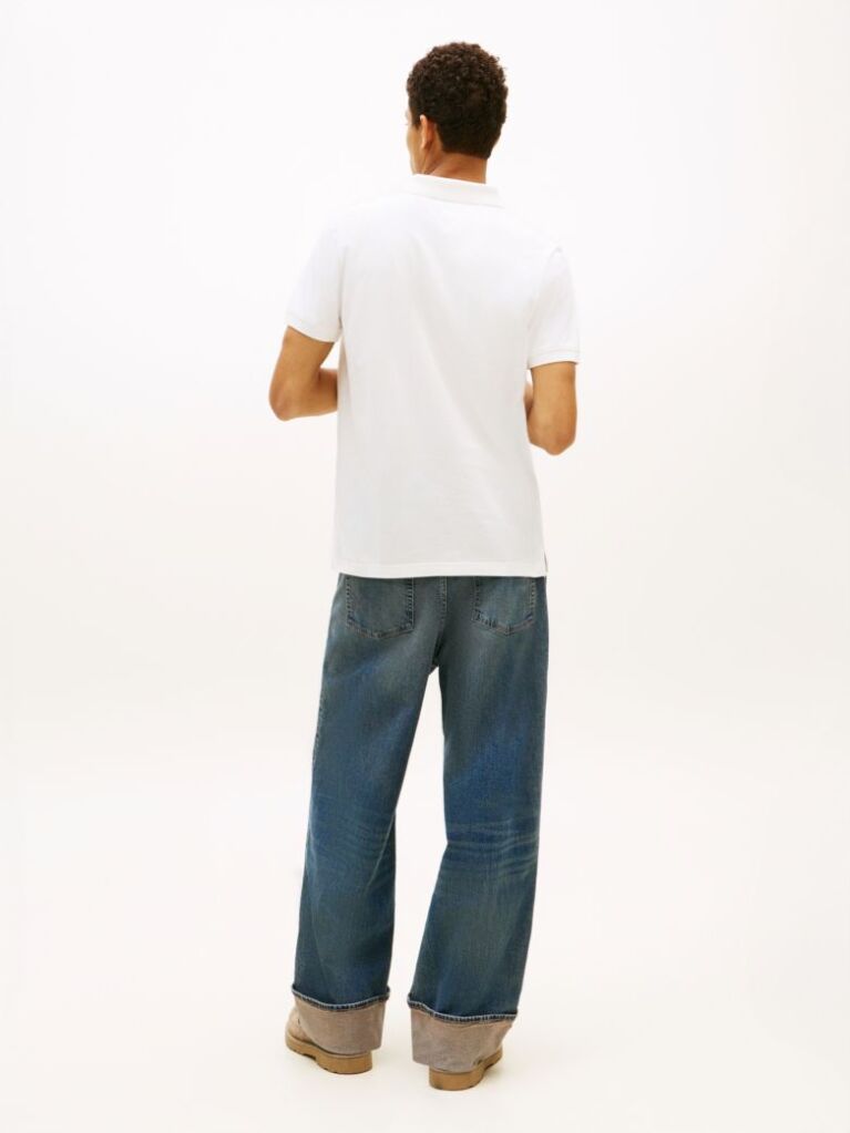 White Flag Patch Slim Fit Polo Shirt  Men