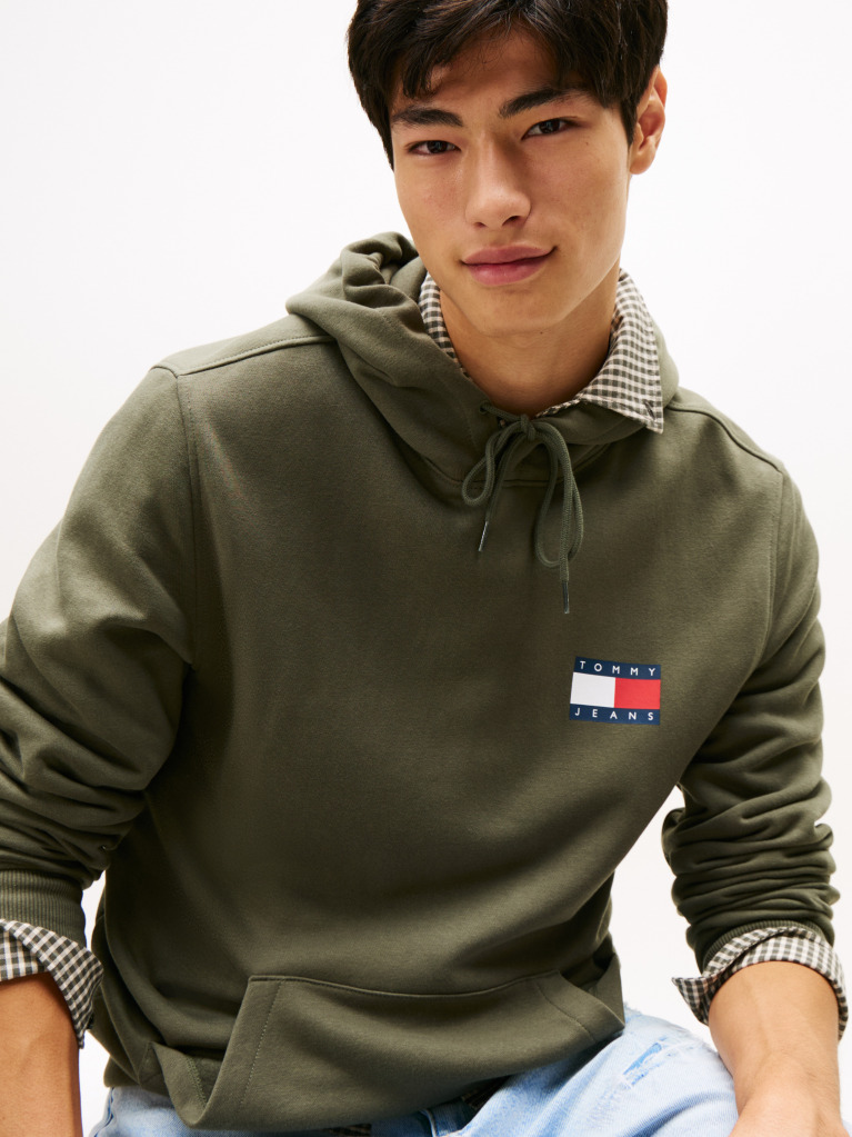 Green Logo Drawstring Hoody  Men