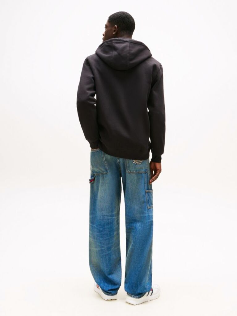 Black Regular Hoody Zip Thru  Men