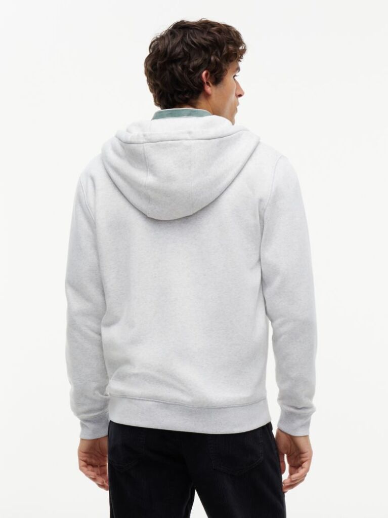 Grey Regular Hoody Zip Thru  Men