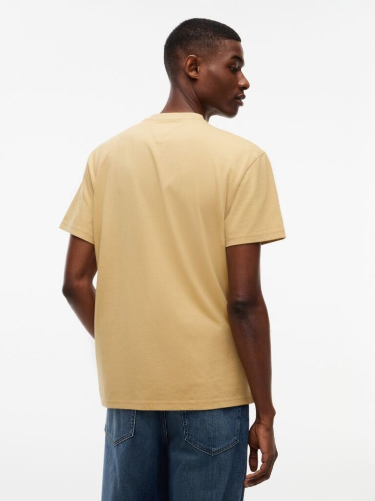 Beige Regular Logo Embroidery T-Shirt  Men