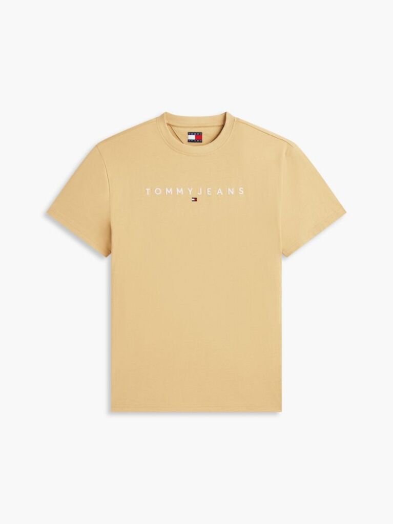 Beige Regular Logo Embroidery T-Shirt  Men