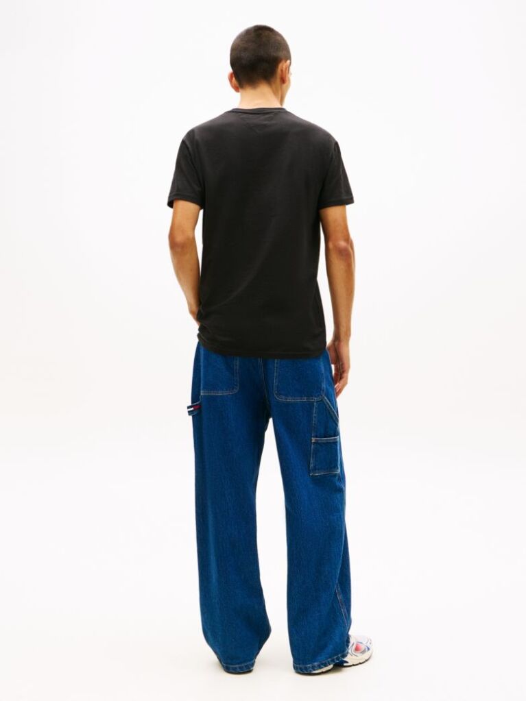 Black Regular Logo Embroidery T-Shirt  Men