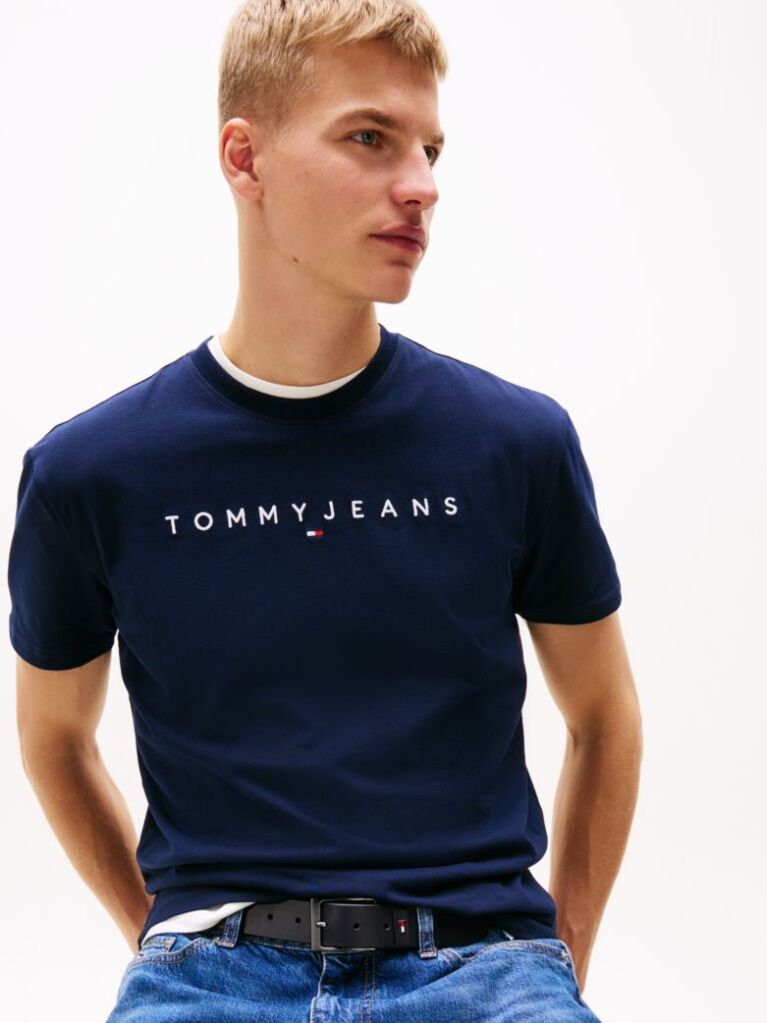 Blue Regular Logo Embroidery T-Shirt  Men