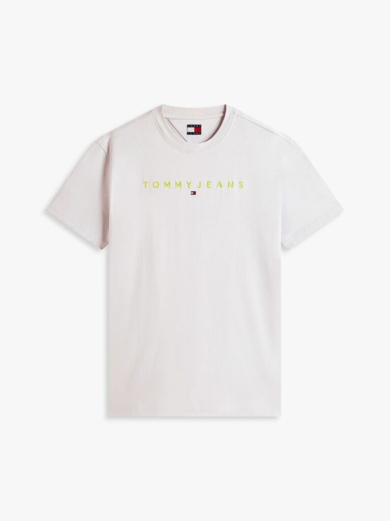 Grey Regular Logo Embroidery T-Shirt  Men