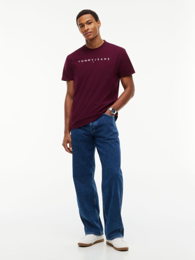 Purple Regular Logo Embroidery T-Shirt  Men